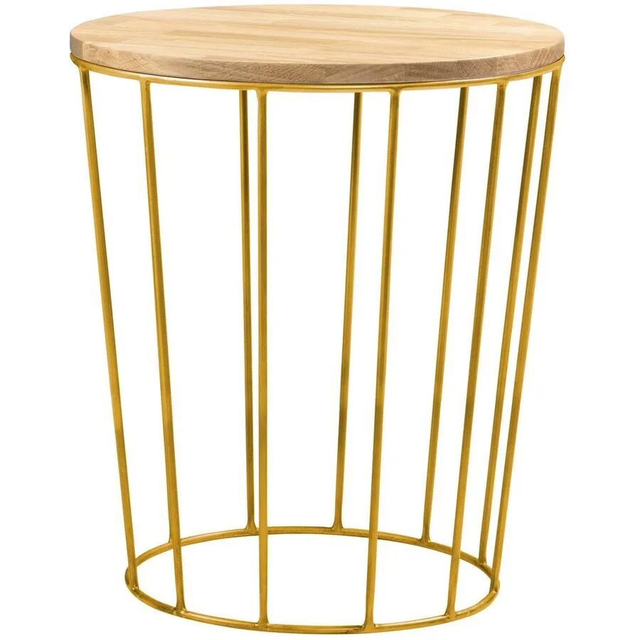 Hasena Nachttisch Keziea Bronze, Natur Eiche Natur, Metall B 45 H 52 cm
