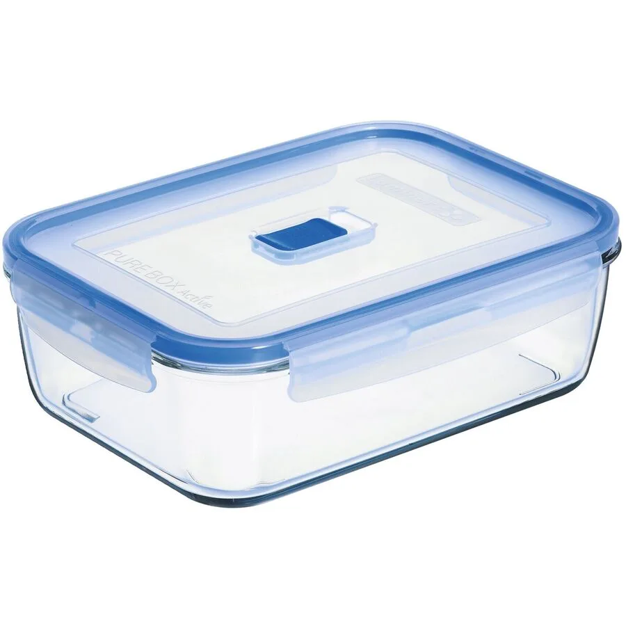 Luminarc Vorratsdose Pure Box Active Blau/Transparent Glas/Kunststoff 23.5 cm 17 cm 1.97 l - Farbe: Transparent/Blau - Material: Polypropylen/Glas