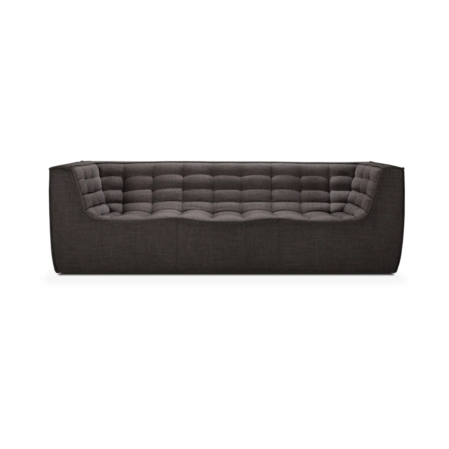 Ethnicraft N701 soffa 3-sits Dark grey, med armstöd