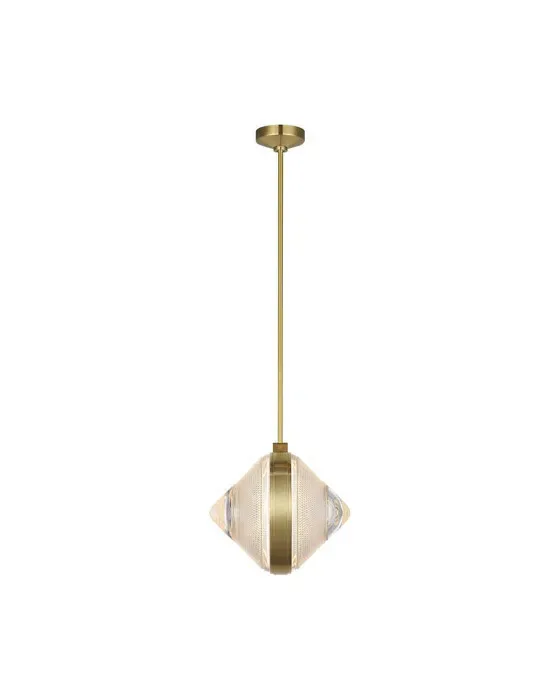 Copper Coast 15" Pendant Karo Cut Brass