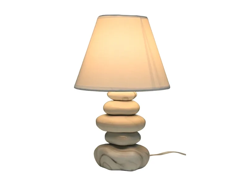 Tischlampe GALET 35cm 60W weiss