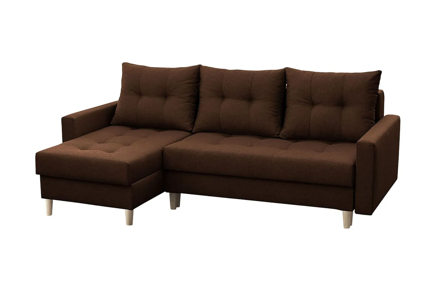 Bodo Divanbäddsoffa 222x140x90 cm - Brun
