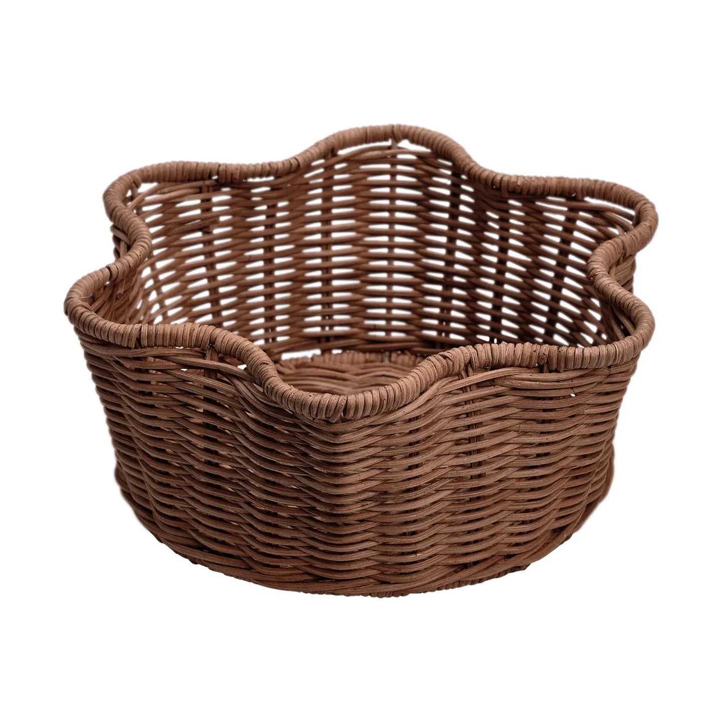 Pick a Poppy Rattan Round Korb Dunkelbraun, 23 cm