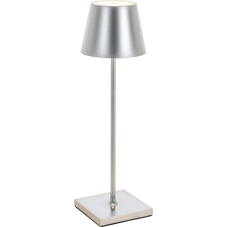 Tischlampe Aline Silber Aluminium/Kunststoff 11 cm 38 cm - LED - Lichtfarbe: Extra warmweiss - Material: Aluminium, Kunststoff - Tischlampe- LED
