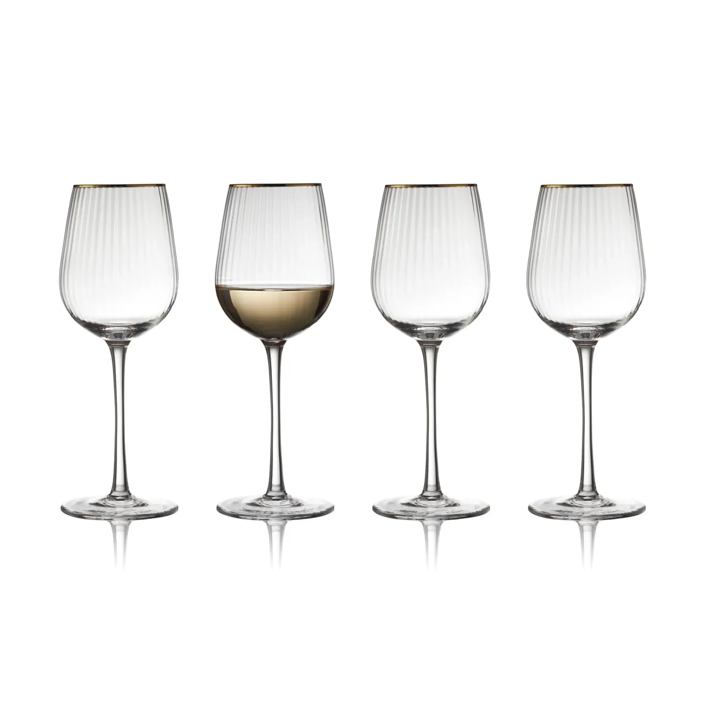 Lyngby Glas Palermo Gold Weißweinglas 30 cl 4er Pack Klar-gold