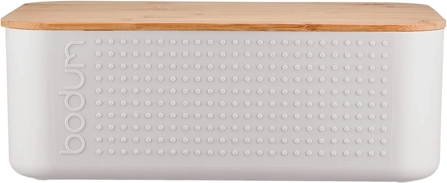Bodum Bistro Brotbox mit Bambusdeckel Weiß