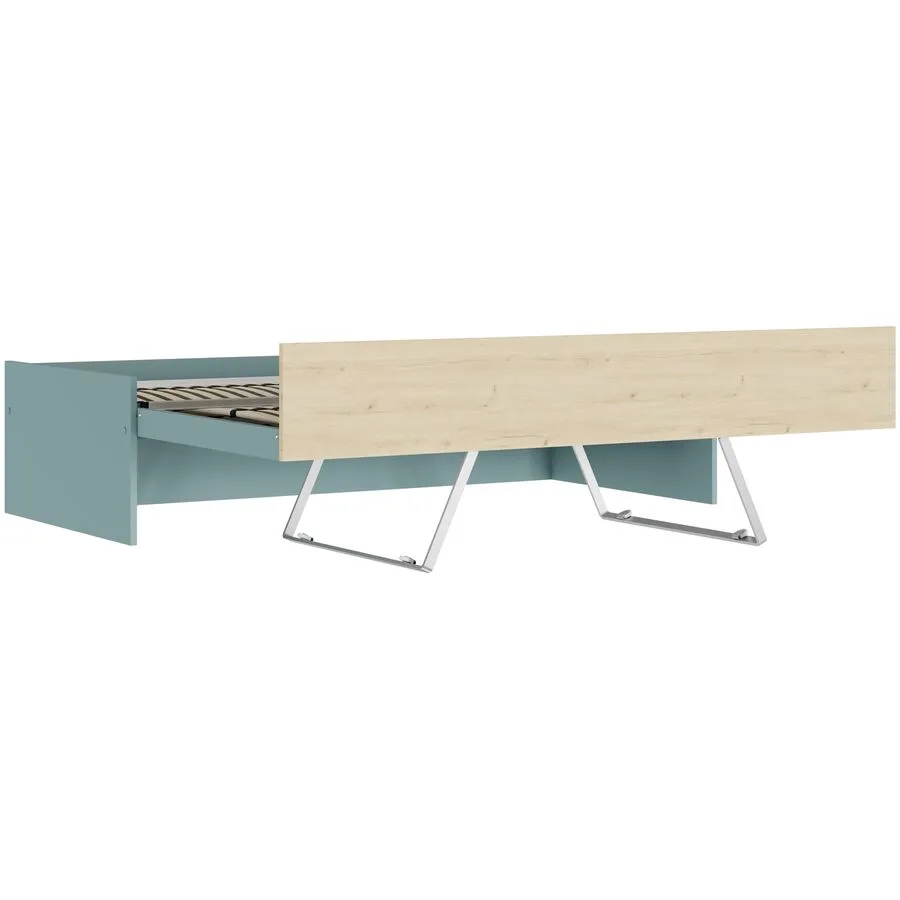Bett Window grüngrau Holzwerkstoff 90 x 200 cm - Möbel Konfigurator: Traummöbel individuell zusammenstellen