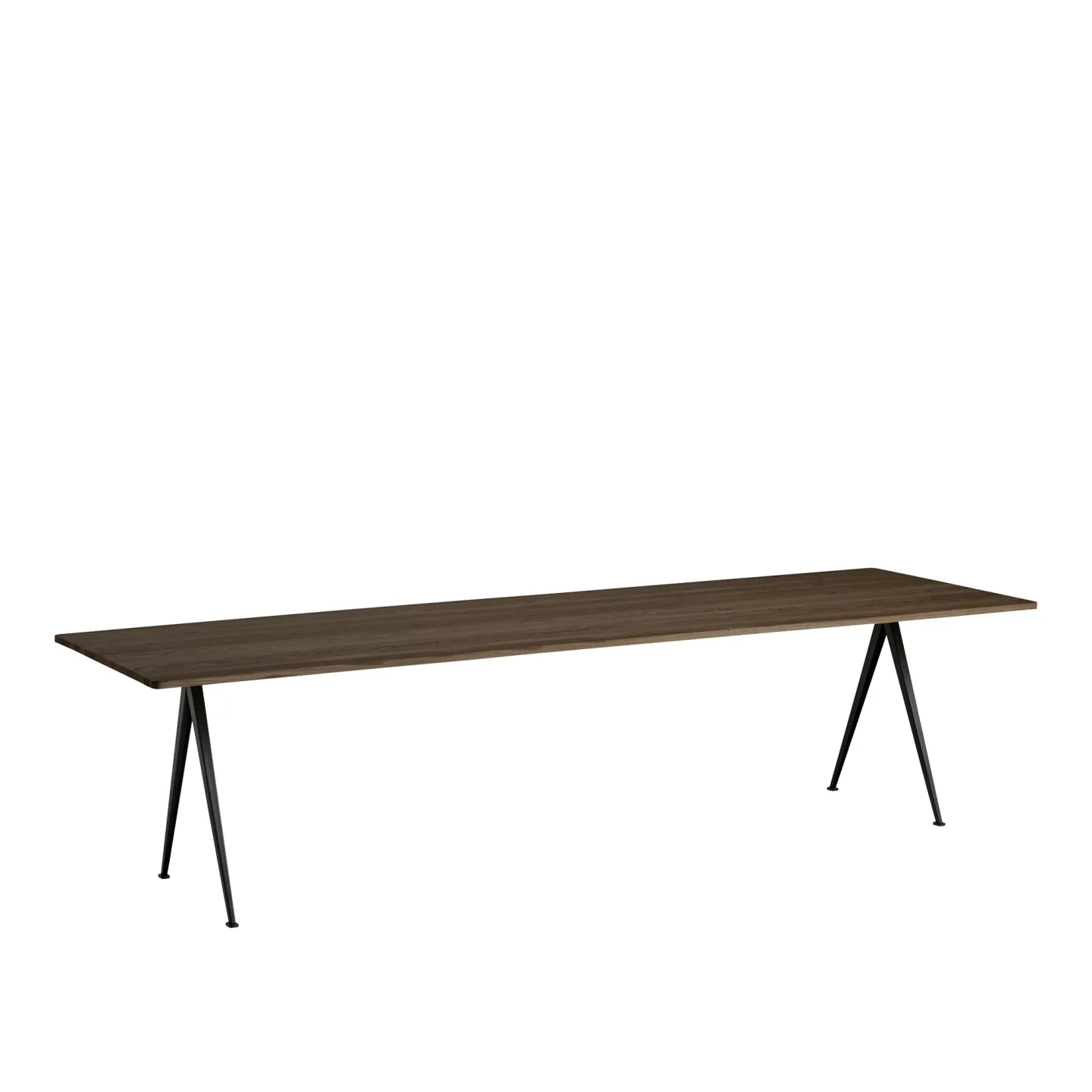 HAY - Pyramid Table 02 - Black Base - Smoked Oak - 300x85 cm - Matbord - Friso Kramer,Wim Rietveld - Träfärgad - Metall/Trä