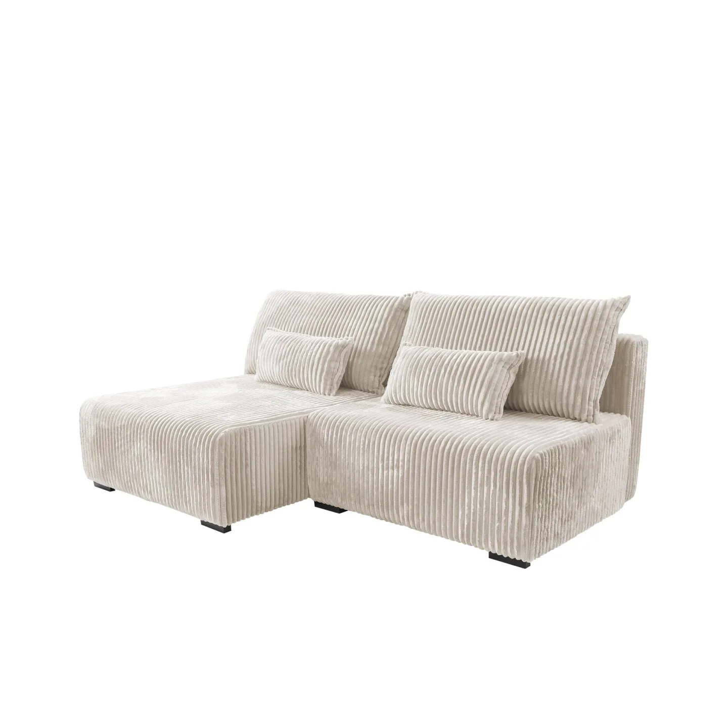 Lorynn 3-sits Bäddsoffa med divan - beige