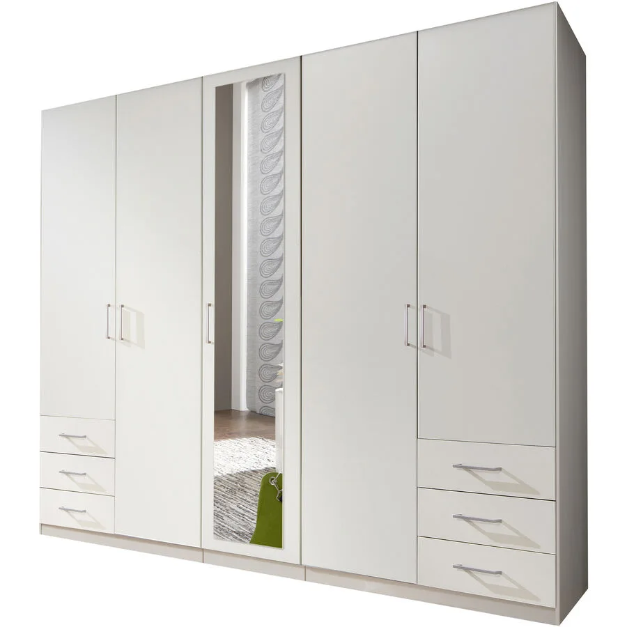 Kleiderschrank Foley weiss Holzwerkstoff B 225 cm