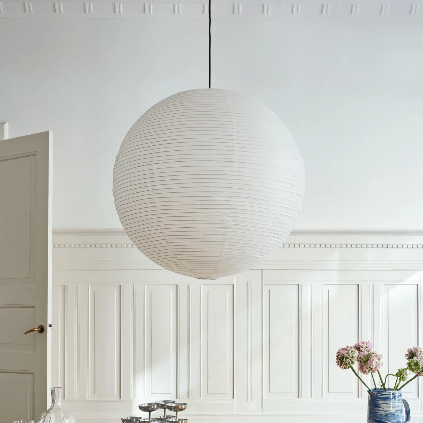 Paper Shade lampeskjerm, Ø60 cm, hvit – uten ledningssett – HAY - Stue - Skandinavisk - Papir / kartong - Kule