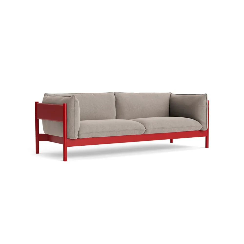 HAY Arbour ECO 3-sits soffa Beige-vinröd bok