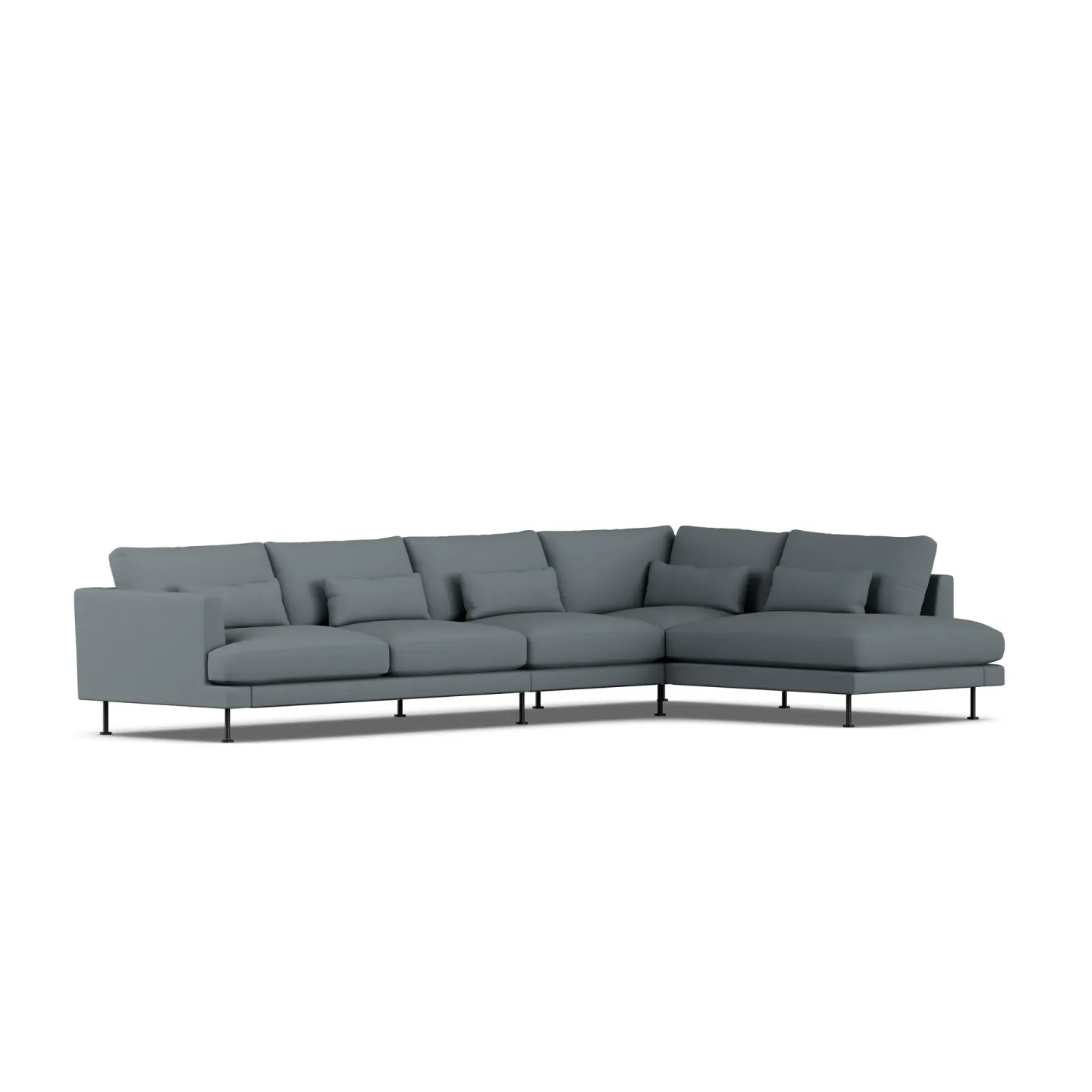 1898 Bredhult Sofa Same Blue 6678-Schwarzer Stahl, 4-sitzig B1