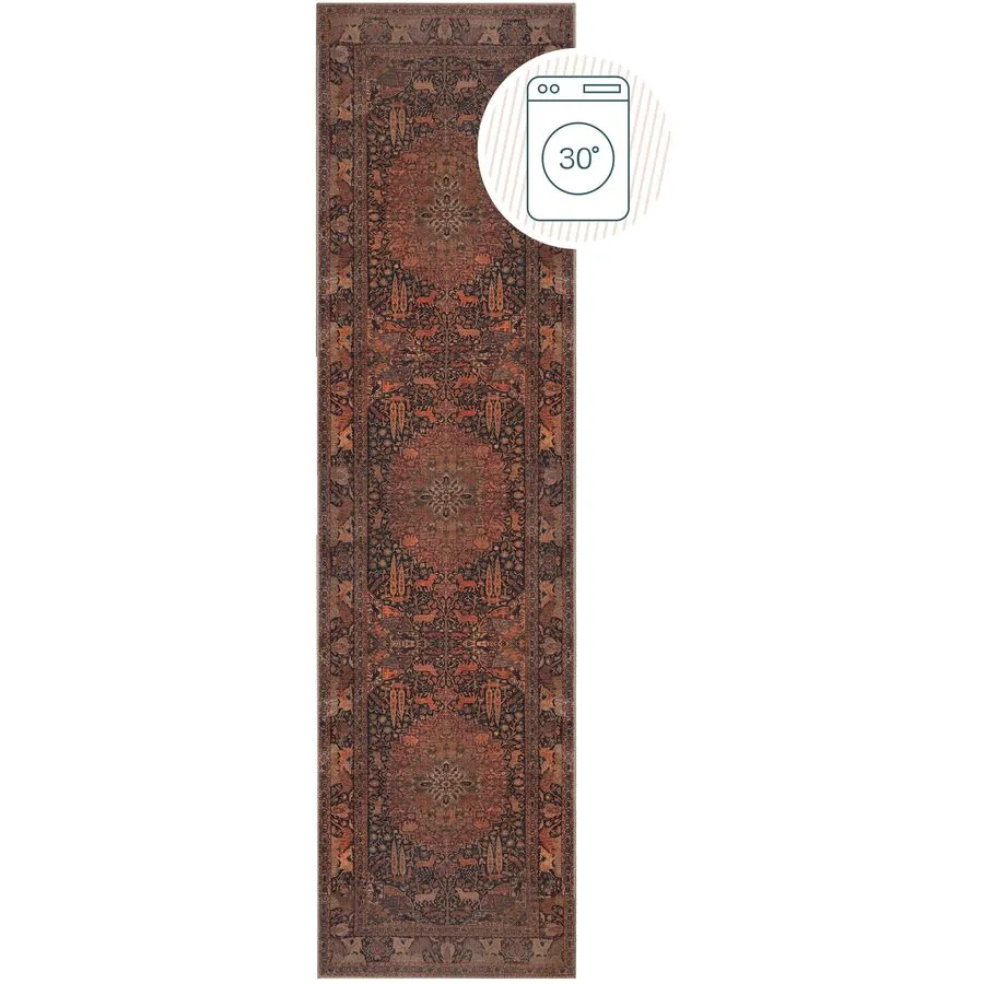 Teppich Mezri hellgrau Paisleymuster Polyester 60 x 230 cm