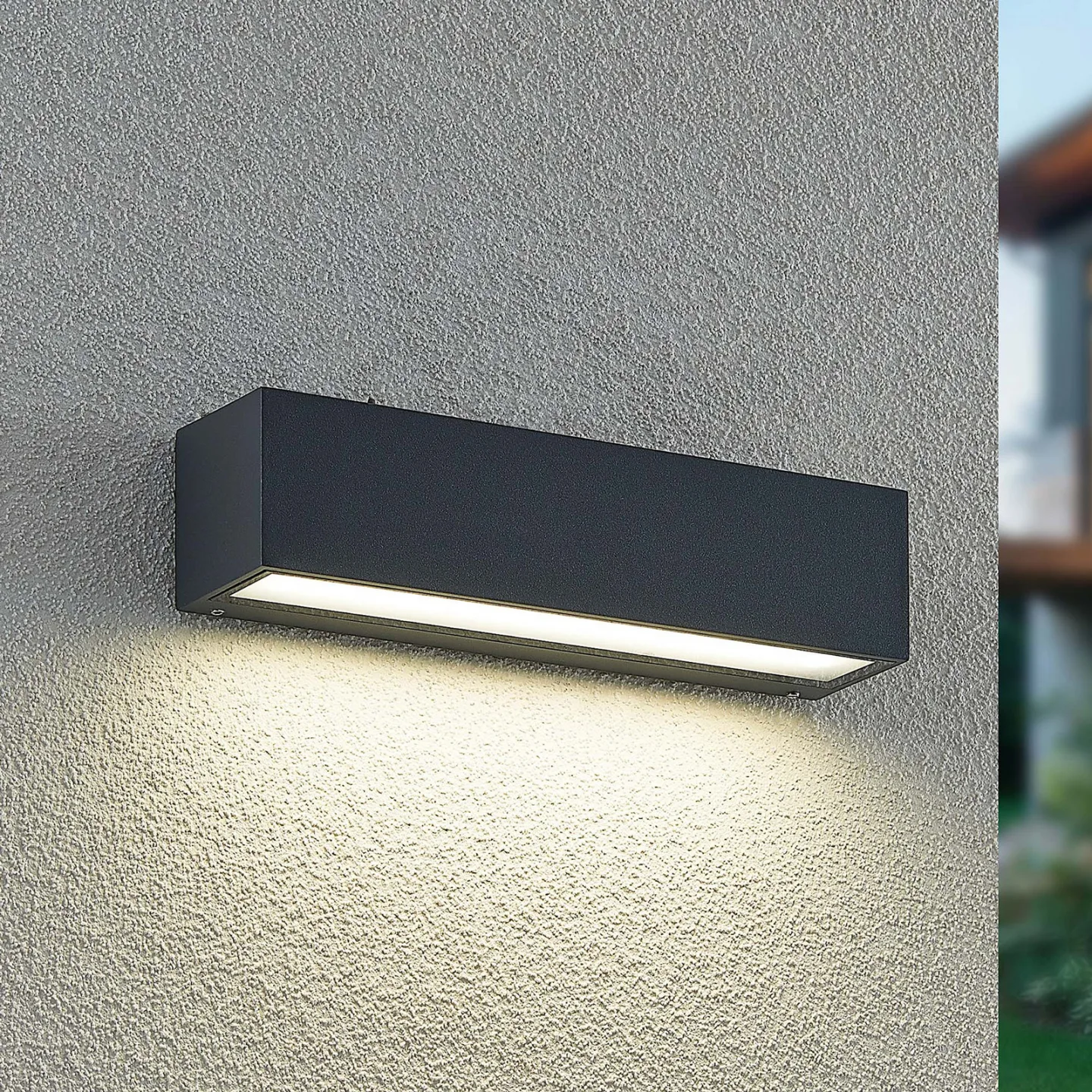 Lengo LED-Außenwandleuchte, Down, L25, CCT, Grafit - Arcchio - Balkon - Modern - Aluminium - Eckig