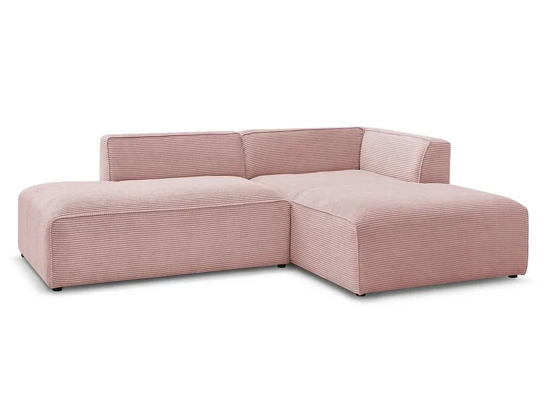 Ecksofa BOBOCHIC MEGEVE Cord-Stoff rosa