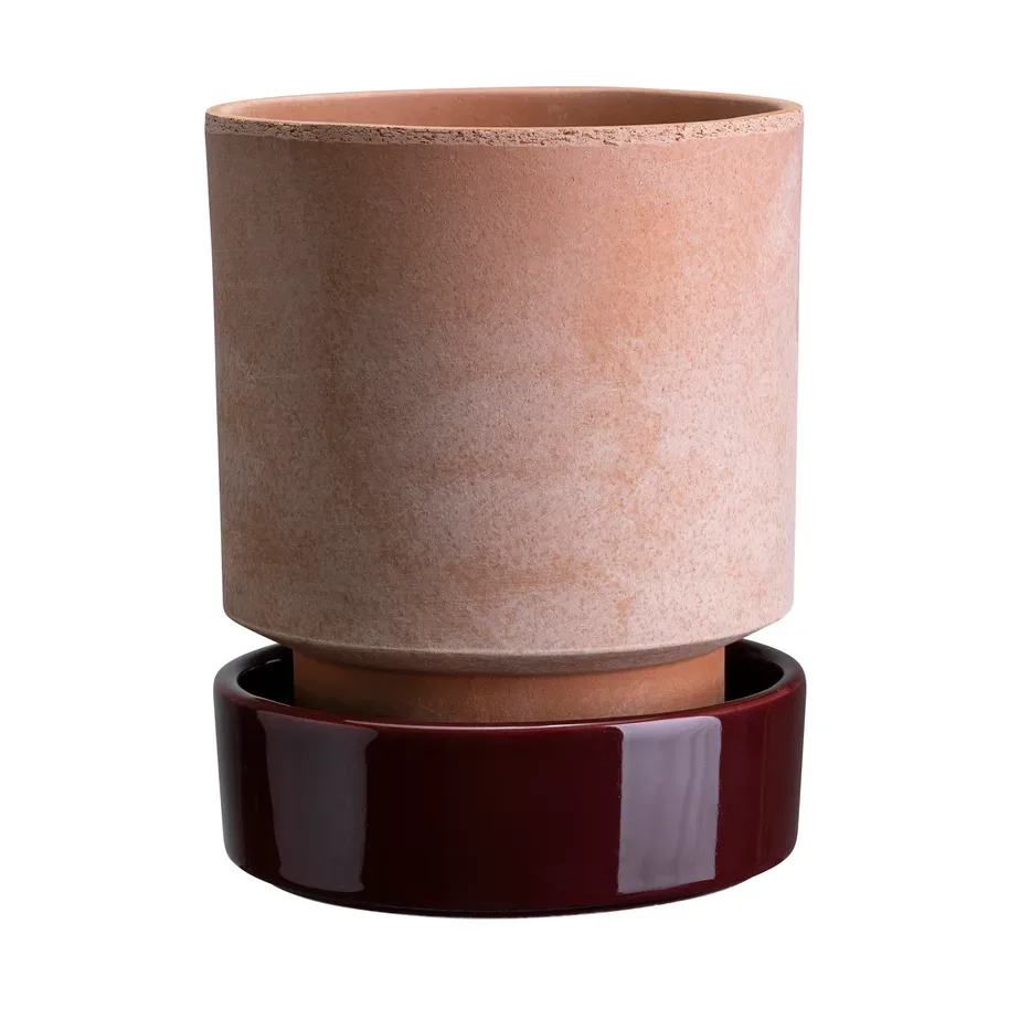 Bergs Potter Hoff kruka Ø16 cm, Raw Rosa-Deep Burgundy