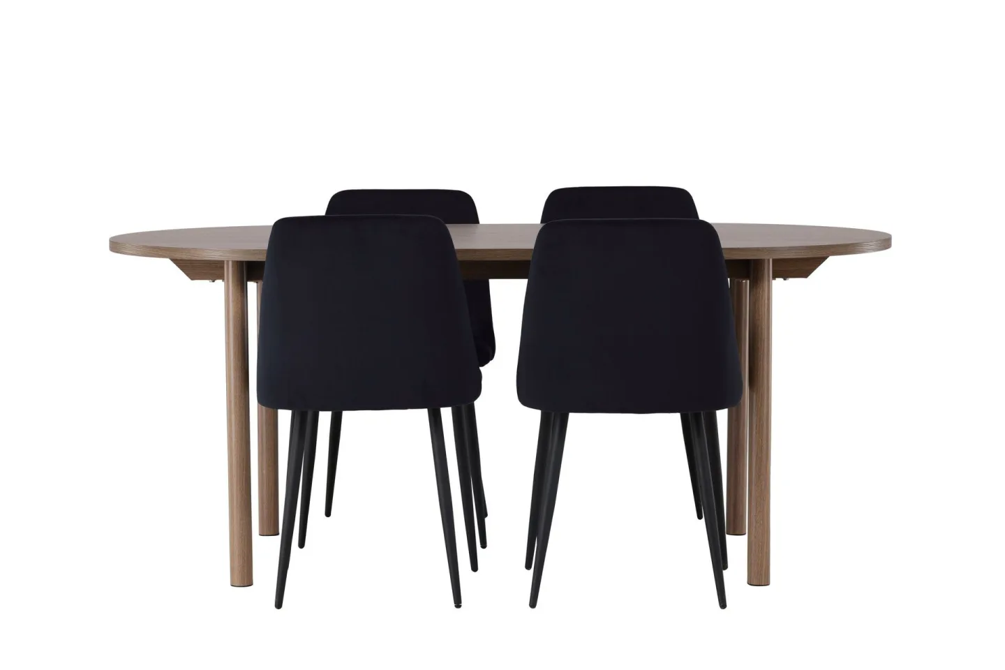 Andy Matgrupp 180 cm Oval med 4 Night stolar - Svart