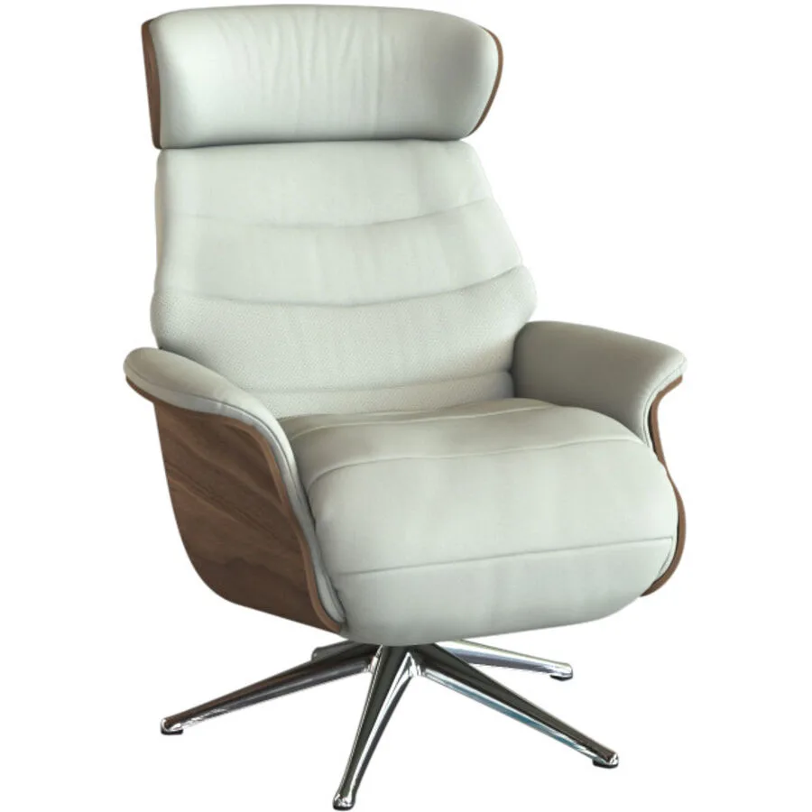 Relaxsessel Cam Beige Leder 83 cm 88 cm