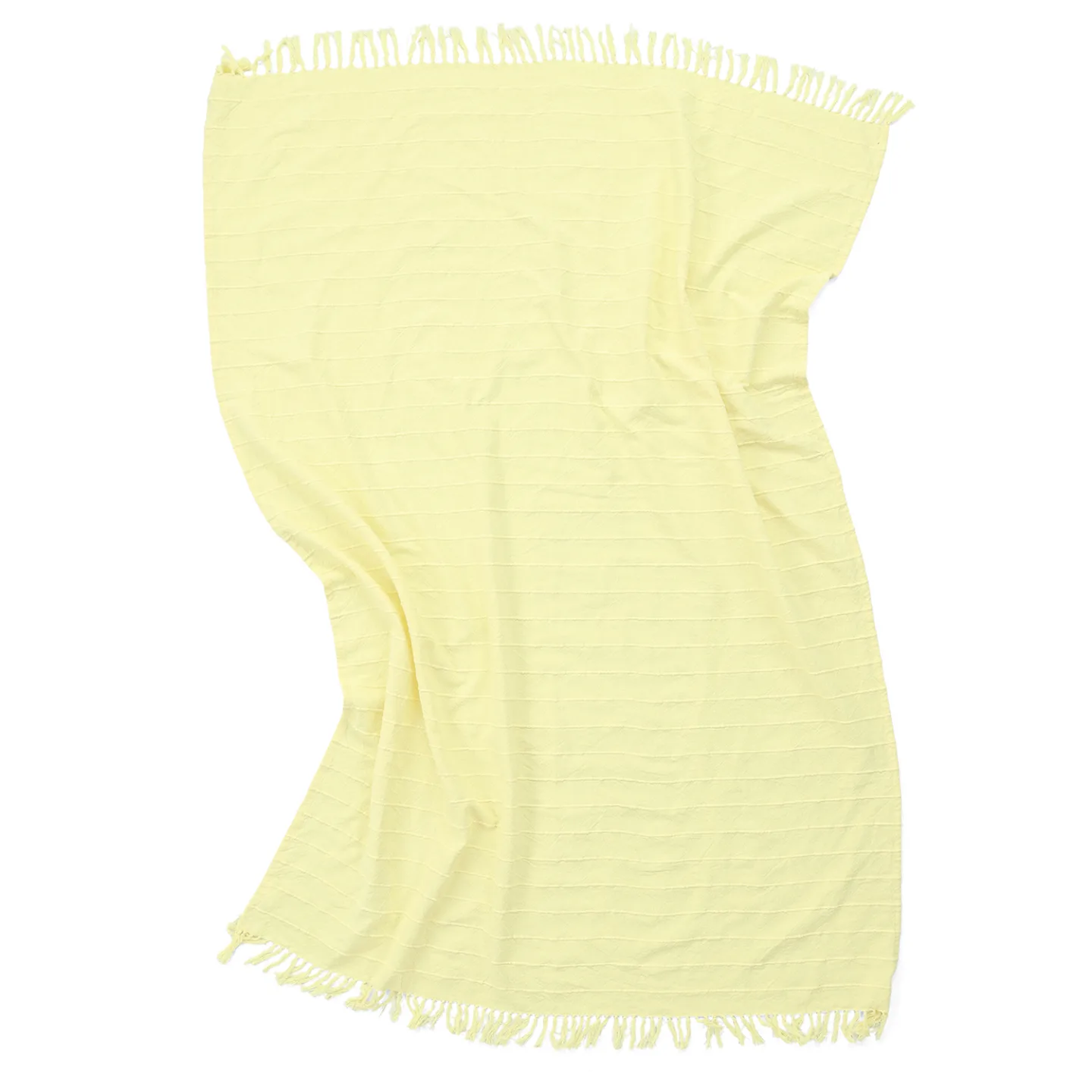Pledd - Nalani cotton throw (lysegul) (Størrelse: 130 x 170 cm)