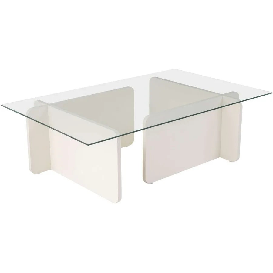 Salontisch Georis weiss/transparent Glas/Holzwerkstoff B 105 H 30 cm