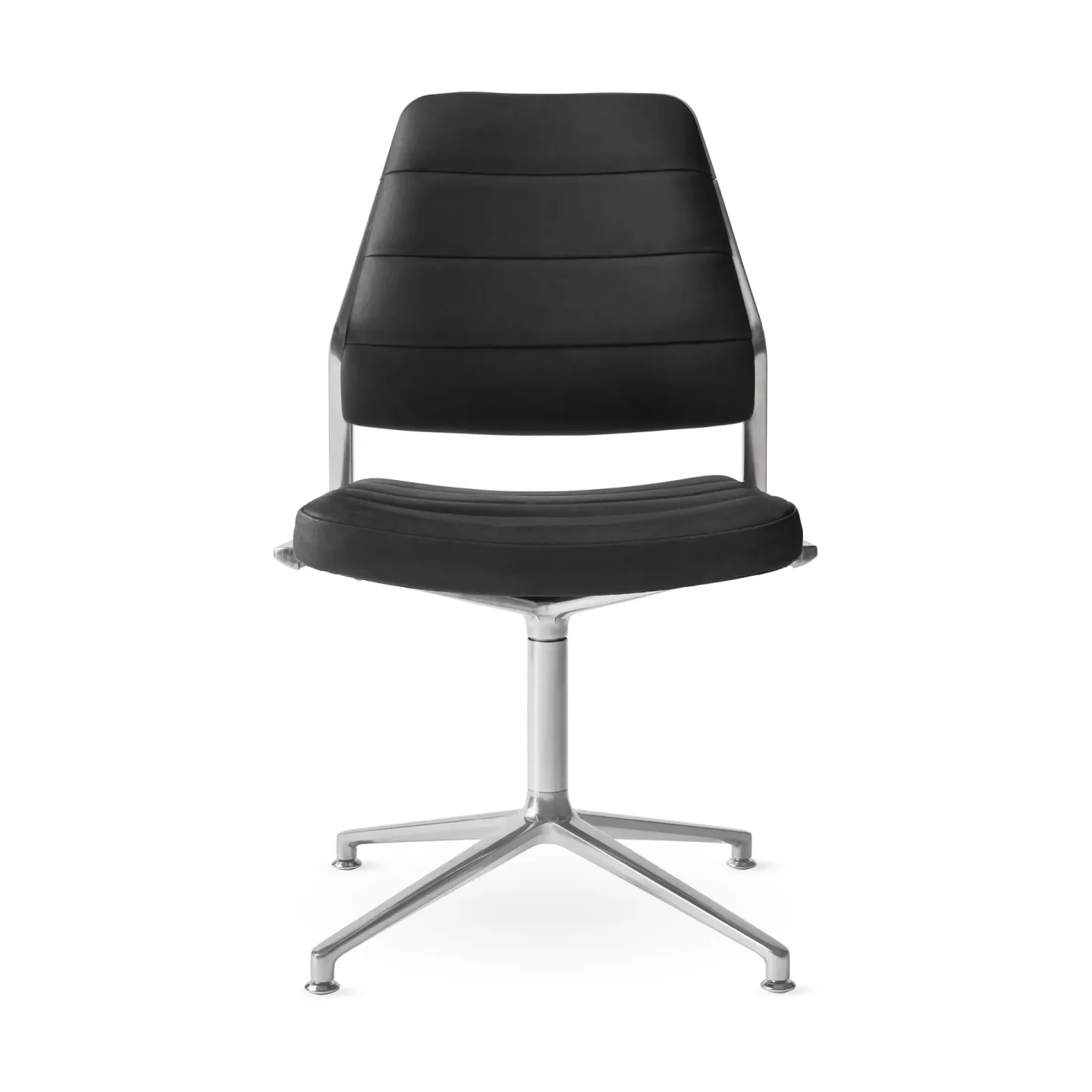 Vipp Vipp454 Swivel chair kontorsstol Black leather-polished aluminium
