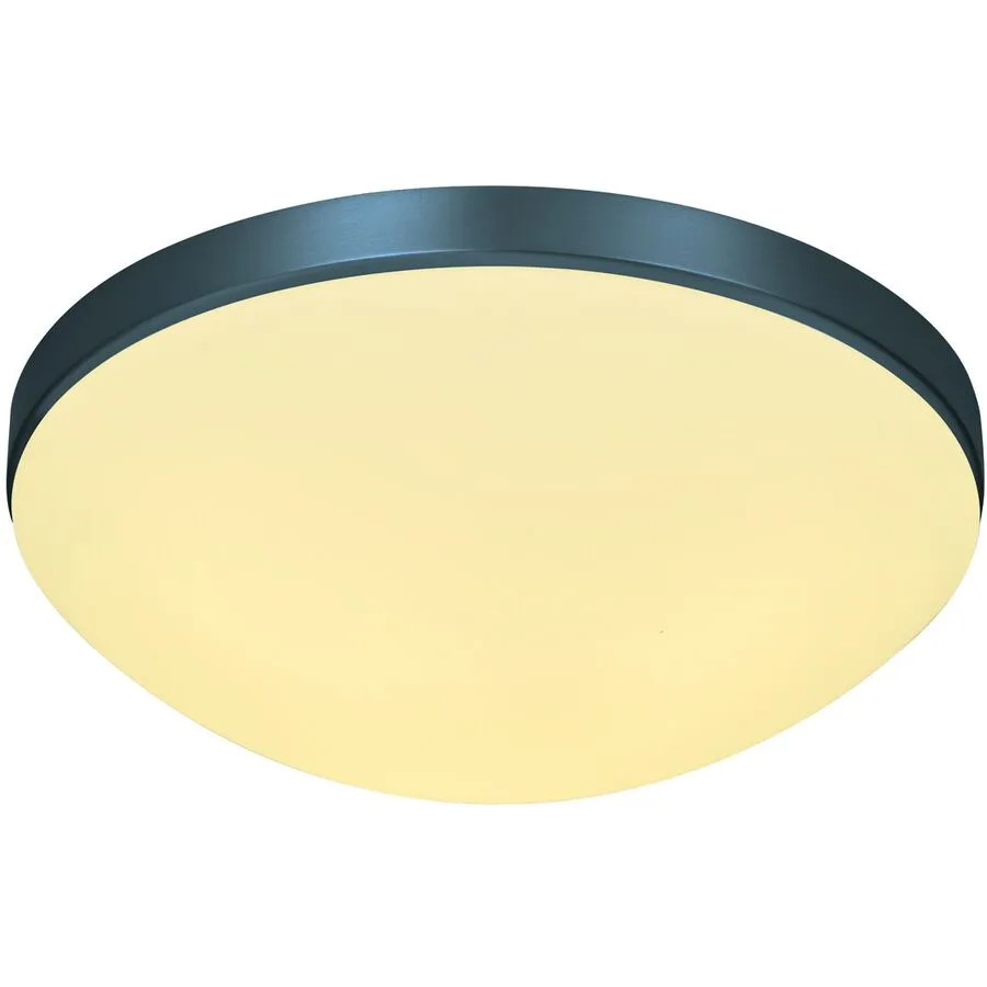 Designer-Deckenlampe Bankamp Basic E27 anthrazit dimmbar D 40 cm - Farbe: anthrazit matt eloxiert / Glas opal weiss - Material: Eisen/Glas