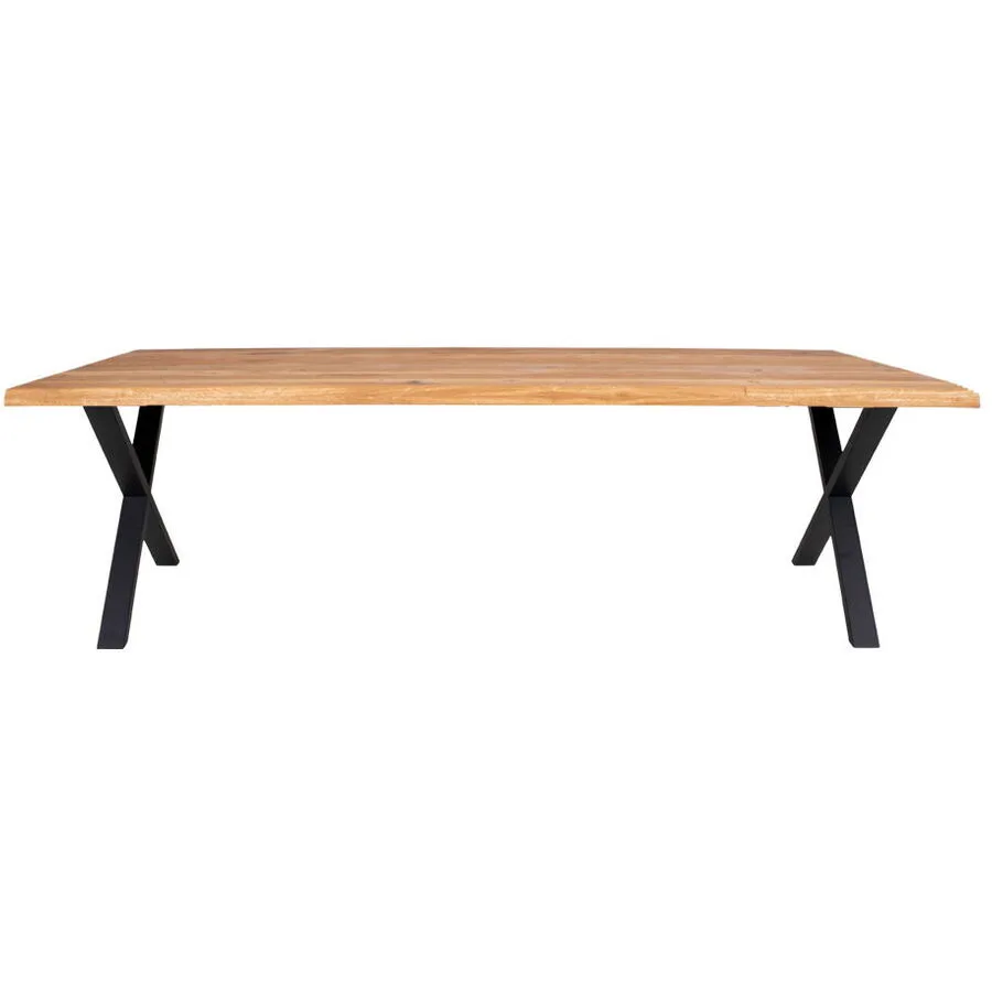 Esstisch Yavona natur/schwarz Eiche Natur/Metall B 100 T 300 cm