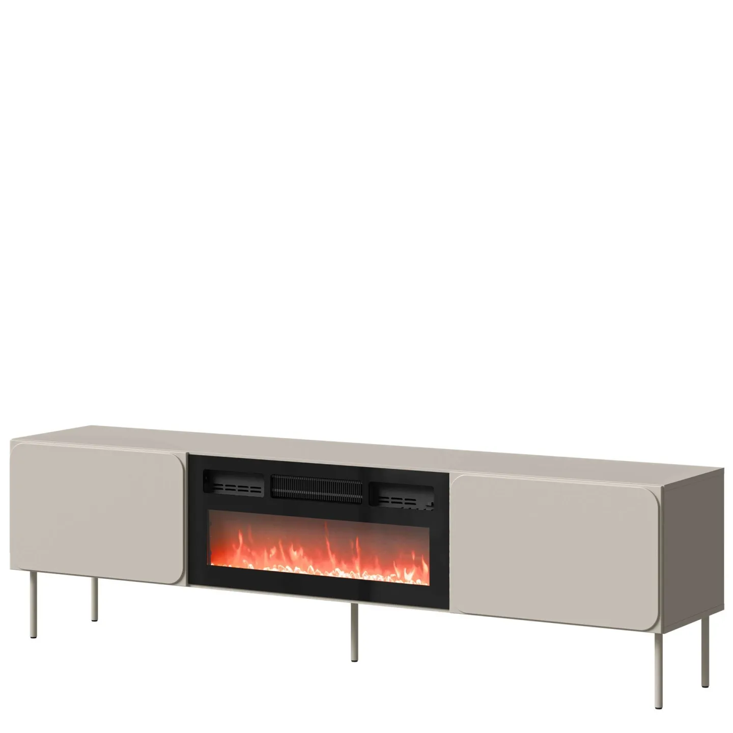 Marros Tv-bänk 200 cm med Elkamin - Beige