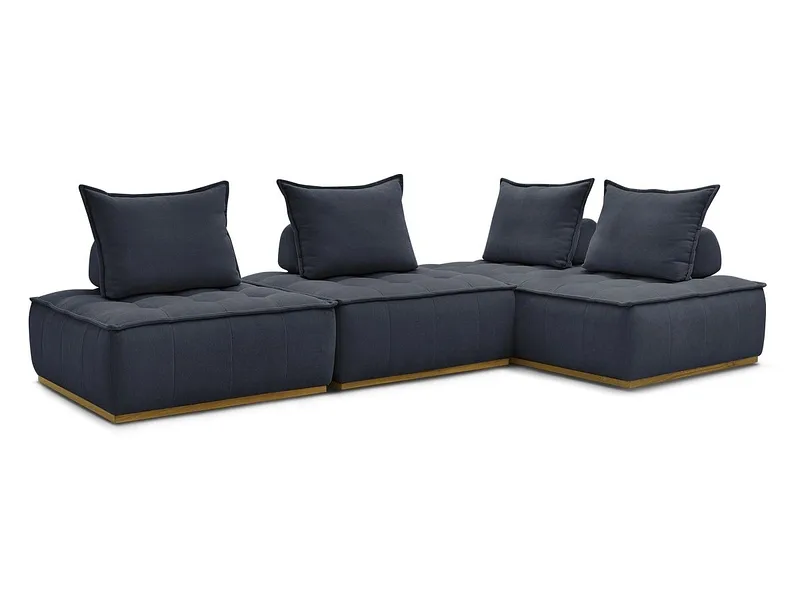 Ecksofa BOBOCHIC ELISA Stoff mit Textur dunkelblau
