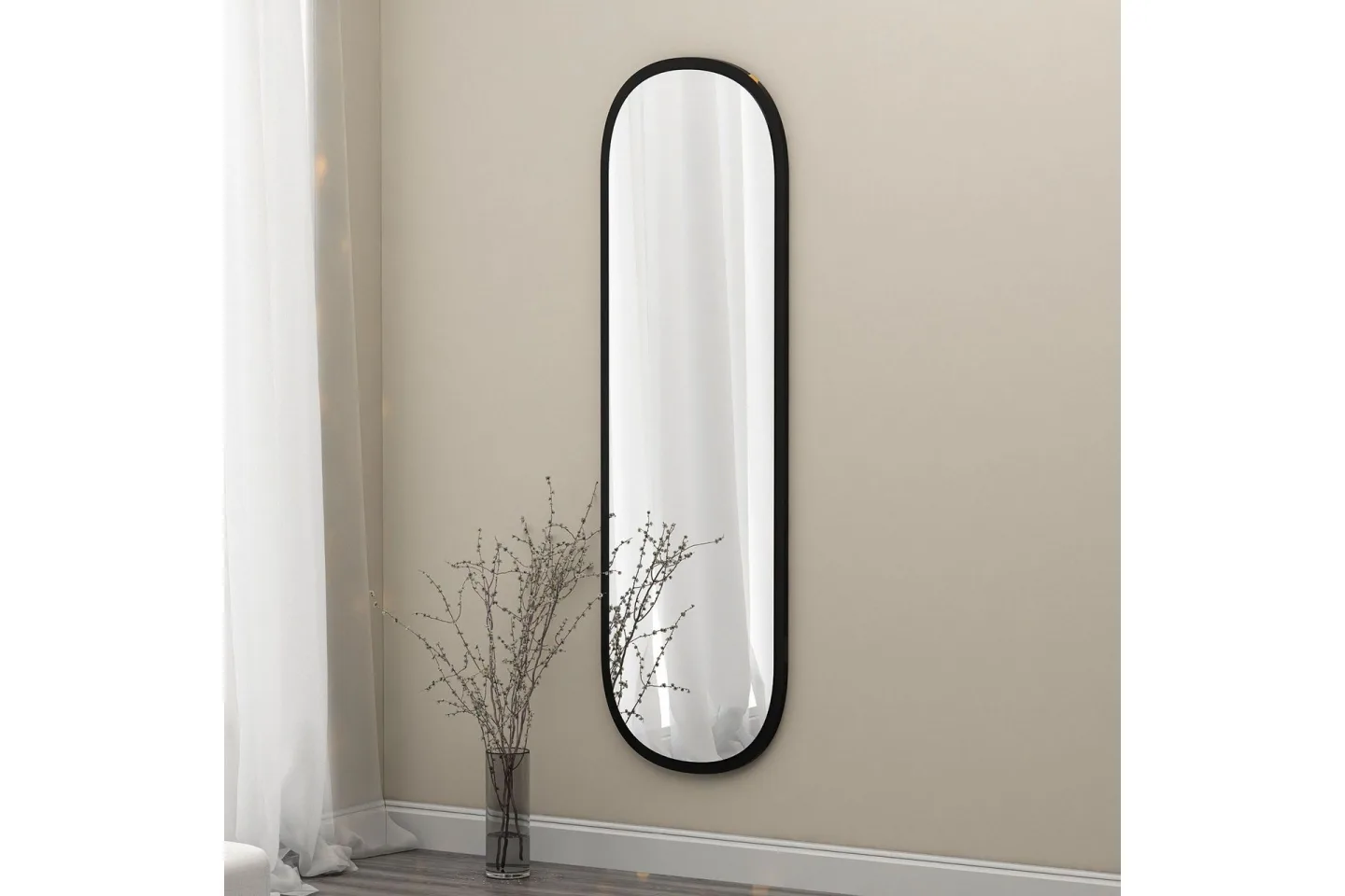 Zeos Spegel 40 cm Rektangulär - Svart