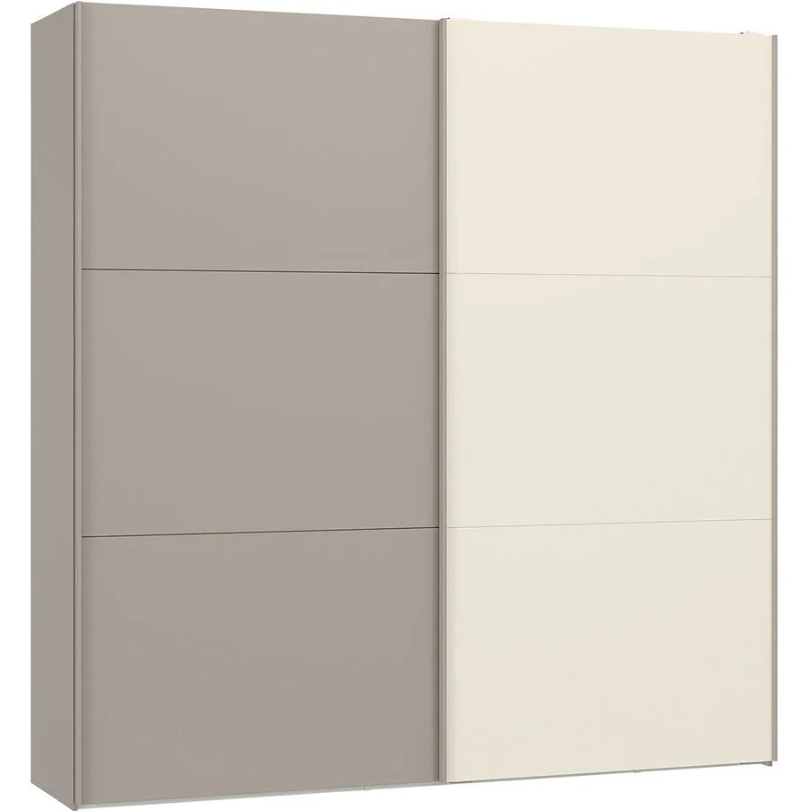 Kleiderschrank Arena Schwebetüren nougat/kaschmir Holzwerkstoff B 203 cm - Schweizer Möbelhersteller