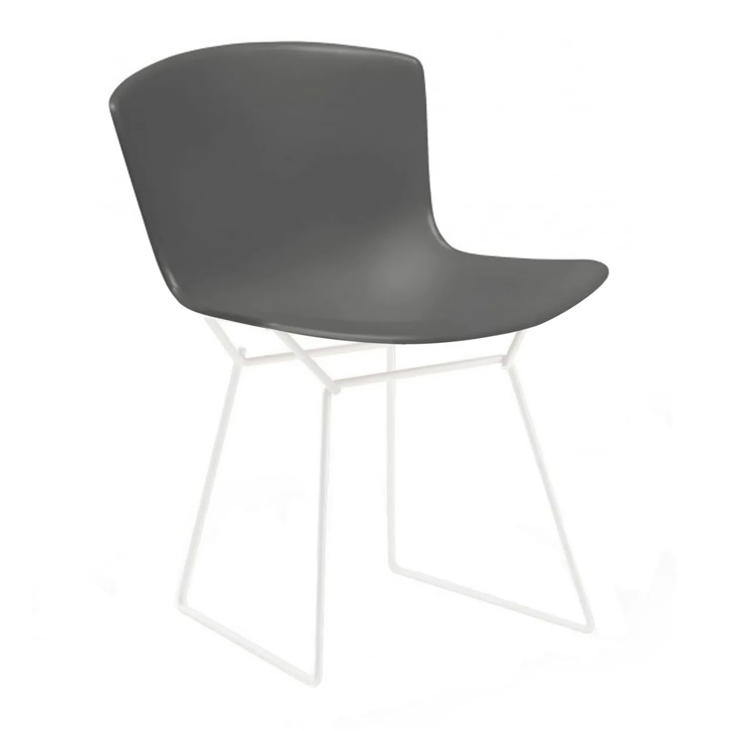 Knoll - Bertoia Plastic Side Chair utomhus, Vitt underrede, Vit sits - Matstolar utomhus - Harry Bertoia - Vit - Metall/Plast