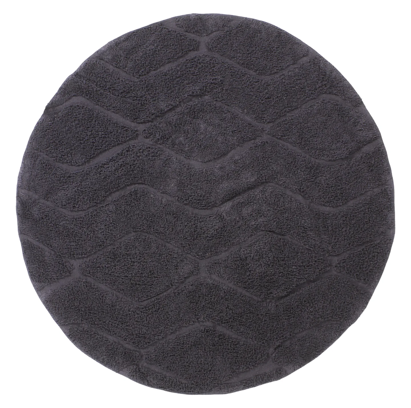 Runde tepper - Brynn Natural Cotton Shaggy (svart) (Størrelse: Ø 200 cm)