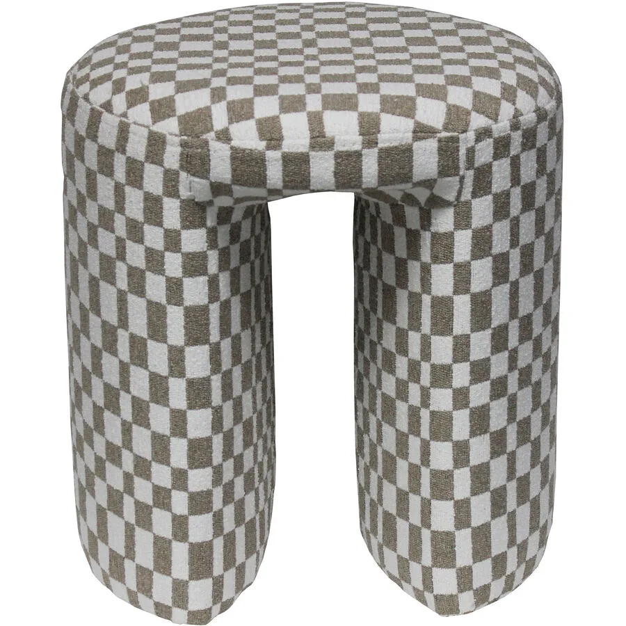 Hocker June weiss/braun Polyester H 42 B 38 cm
