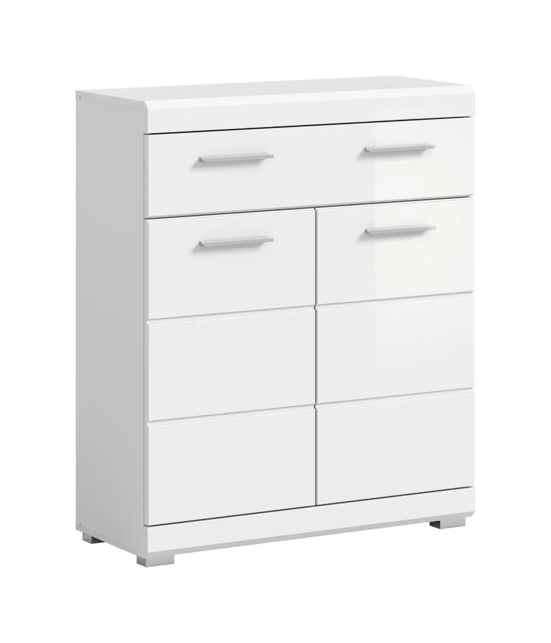 Scout Badschrank 2 Türen, 1 Schublade Weiß hochglanz, weiß.