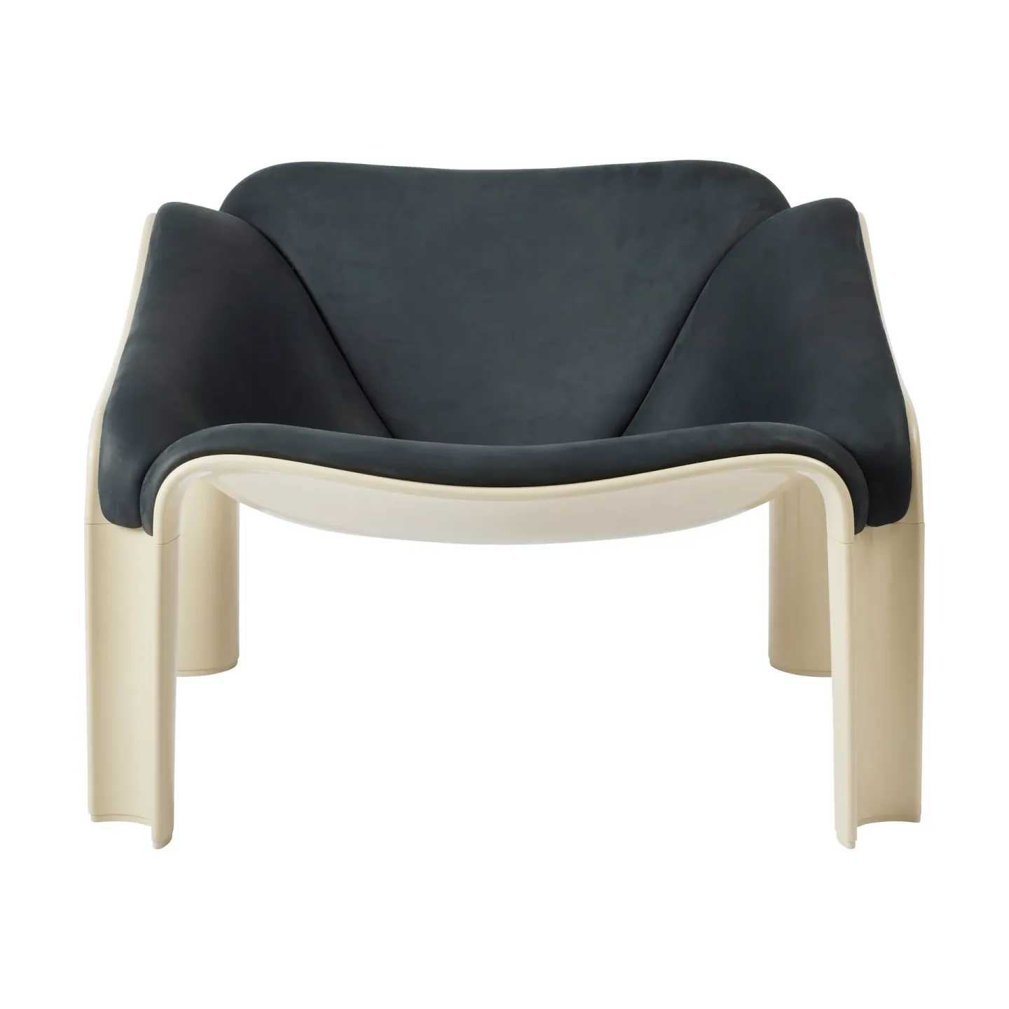 GUBI F300 loungestol Pastel green-Dunes svart läder