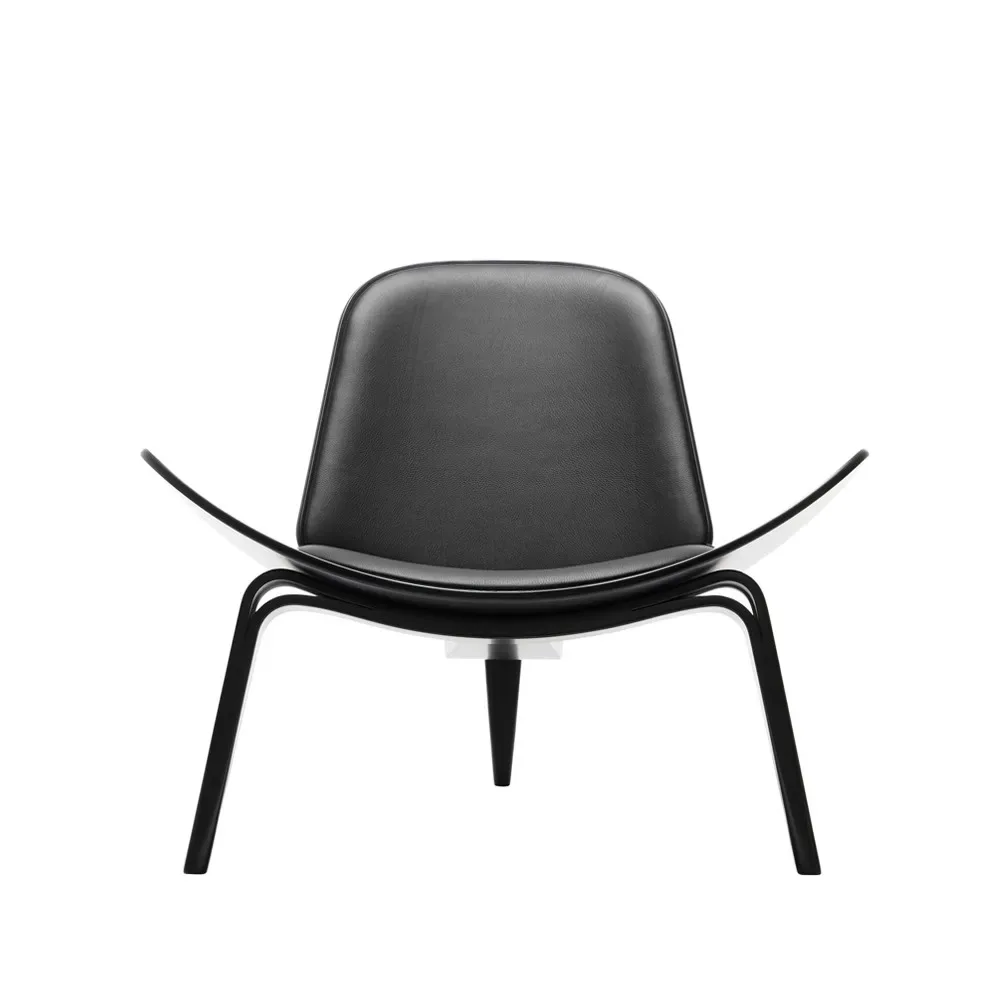 Carl Hansen & Søn CH07 fåtölj Thor 301 läder-svartlackad ek