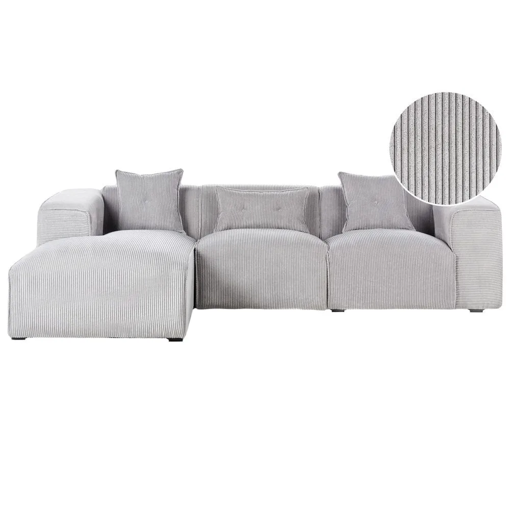 3-sits soffa Dolva - Grå, svart/Högervänd/Manchestertyg