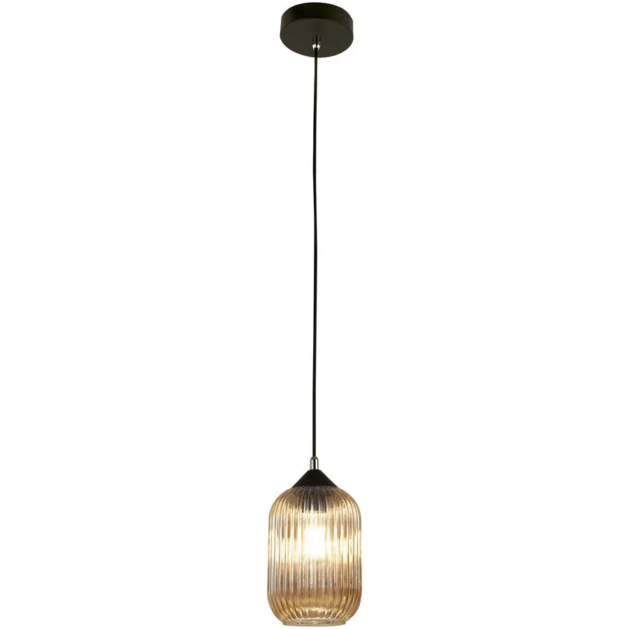 Pendellampe Poncio Gelb Glas/Metall 14 cm 200 cm - Farbe: amber - Material: Metall/Glas