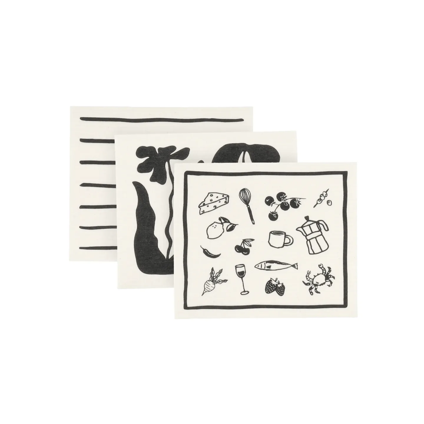 Scandi Essentials Daily Spültuch mit Muster Weiß, 3er-Pack