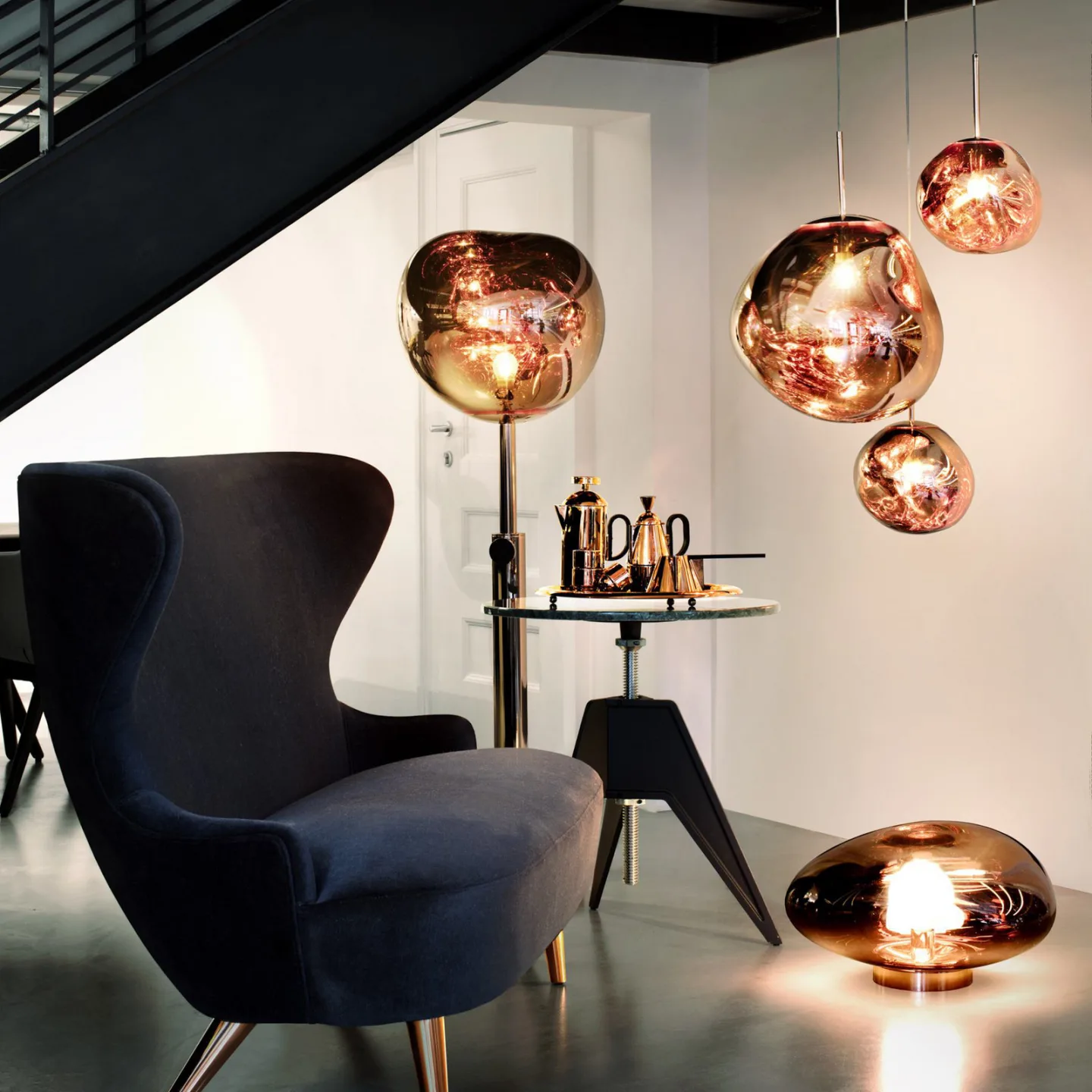 Melt Gulvlampe Kobber - Tom Dixon - Stue - Design - Metal - Med én lyskilde