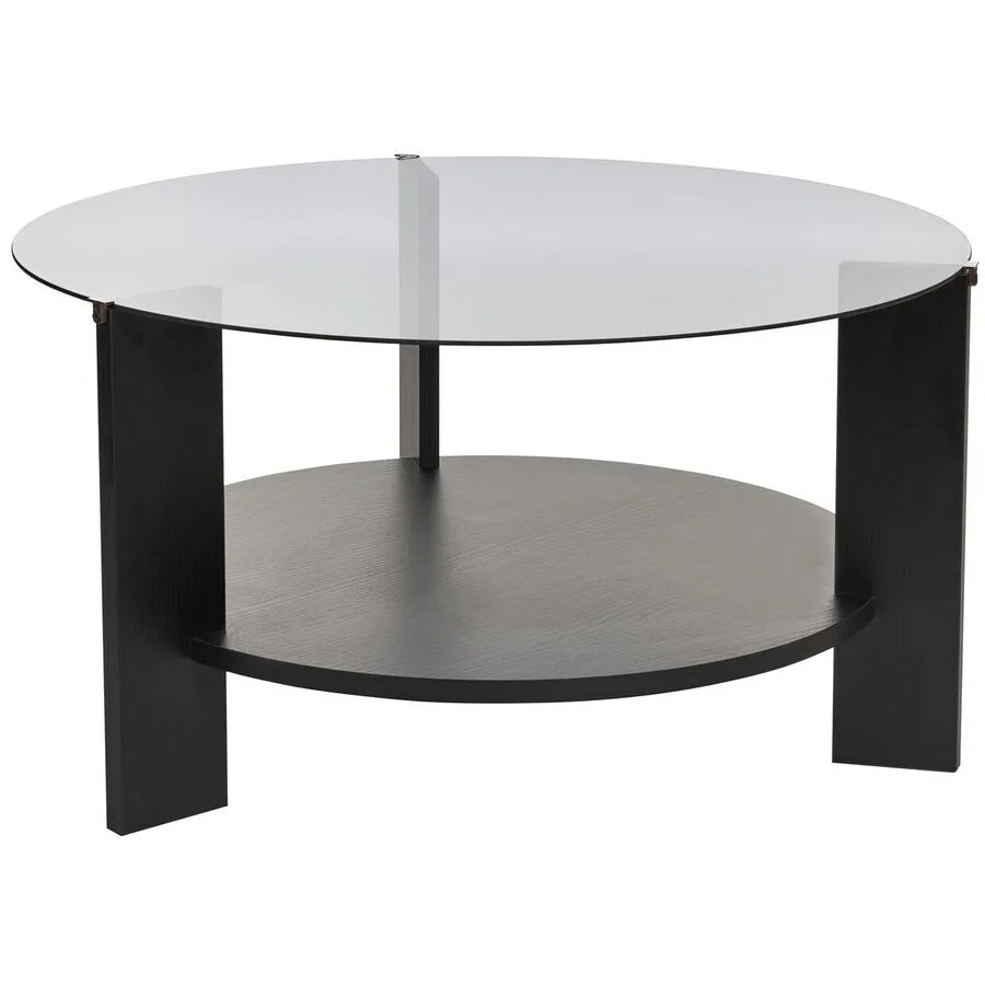 Salontisch Georis schwarz/transparent Glas/Holzwerkstoff B 75 H 40 cm