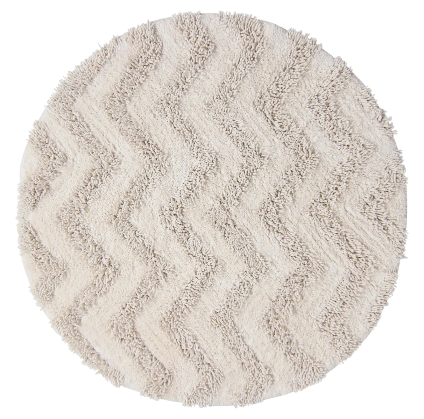 Rund baderomsmatte - Tressa (off-white) (Størrelse: Ø 65 cm)