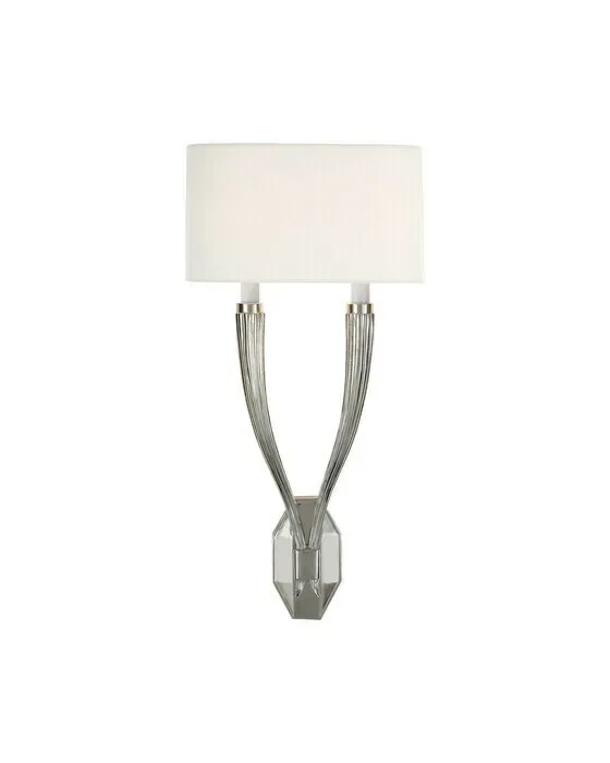 Ruhlmann Double Sconce Polished Nickel/Linen