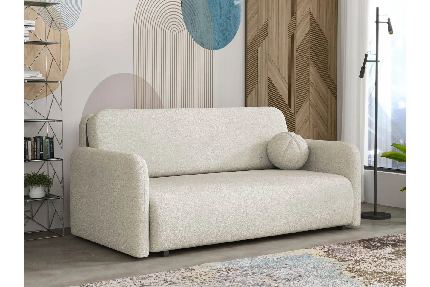 Ajmeri Bäddsoffa 3-sits i Bouclé - Beige