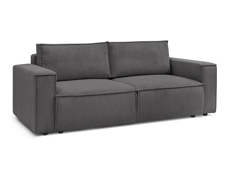 3er Sofa BOBOCHIC NIHAD Cord-Stoff dunkelgrau