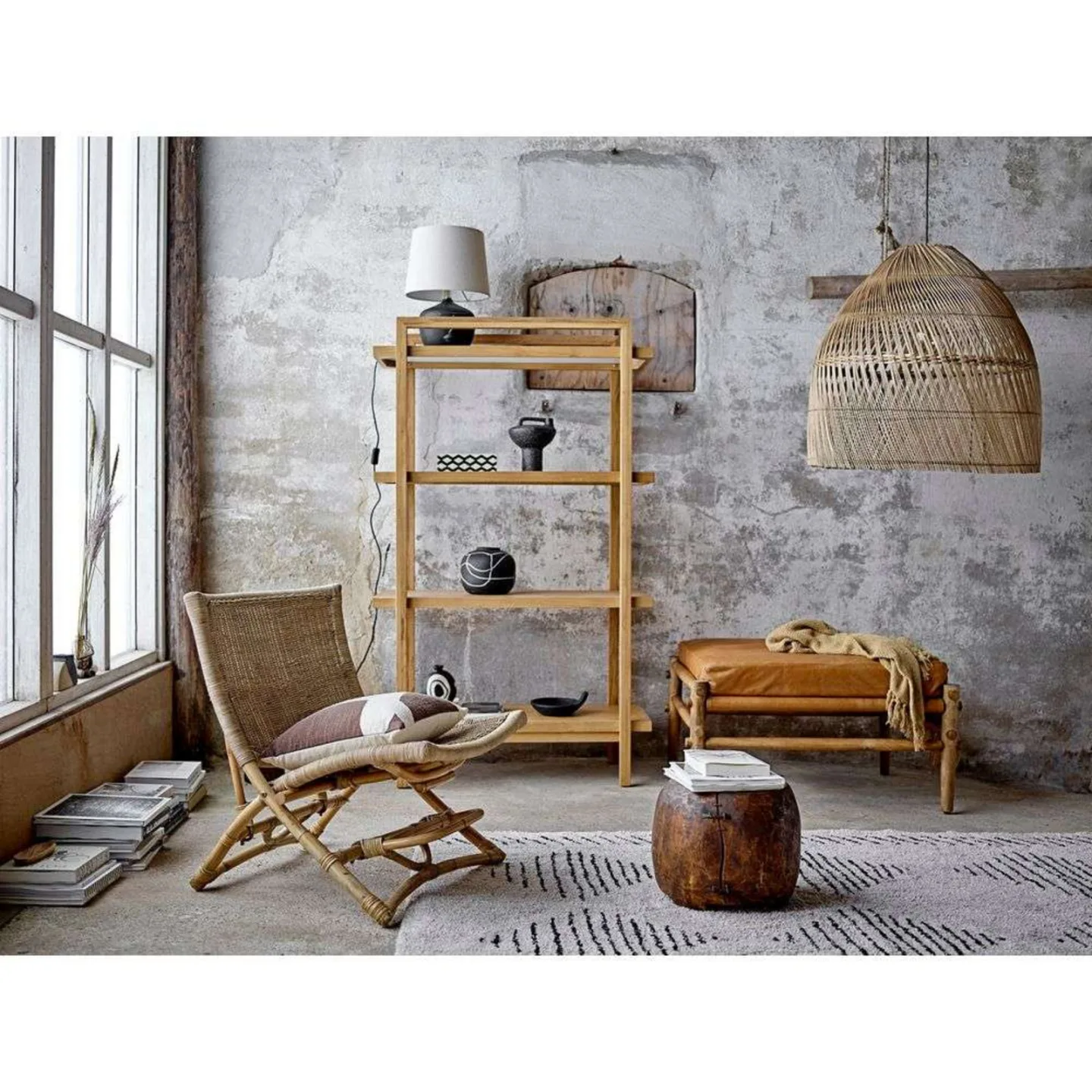 Matheo Tischleuchte Black/Terracotta - Bloomingville - Wohnzimmer - Stoff / Textil