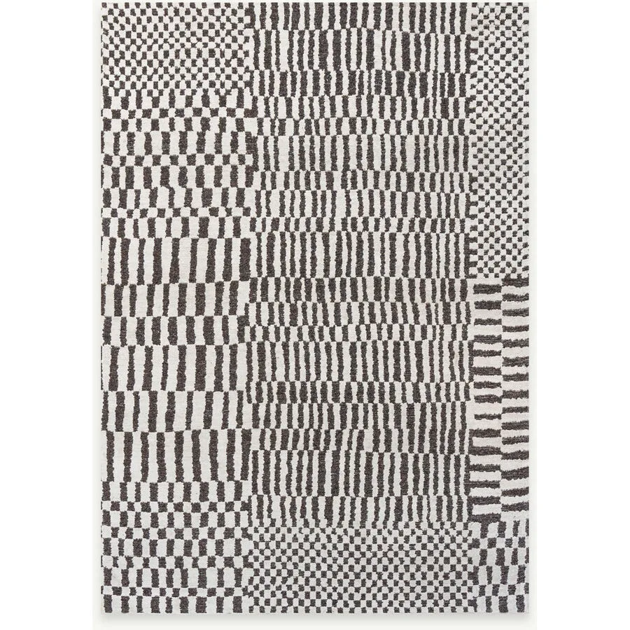 Teppich Caidal weiss, grau Anderes Muster Polyester 80 x 150 cm