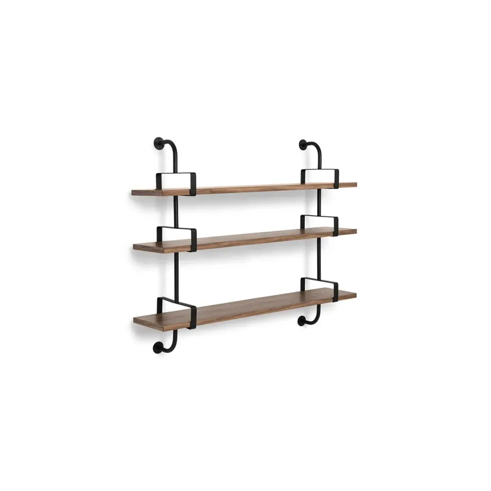 GUBI Demon vägghylla 3 plan walnut, 155 cm